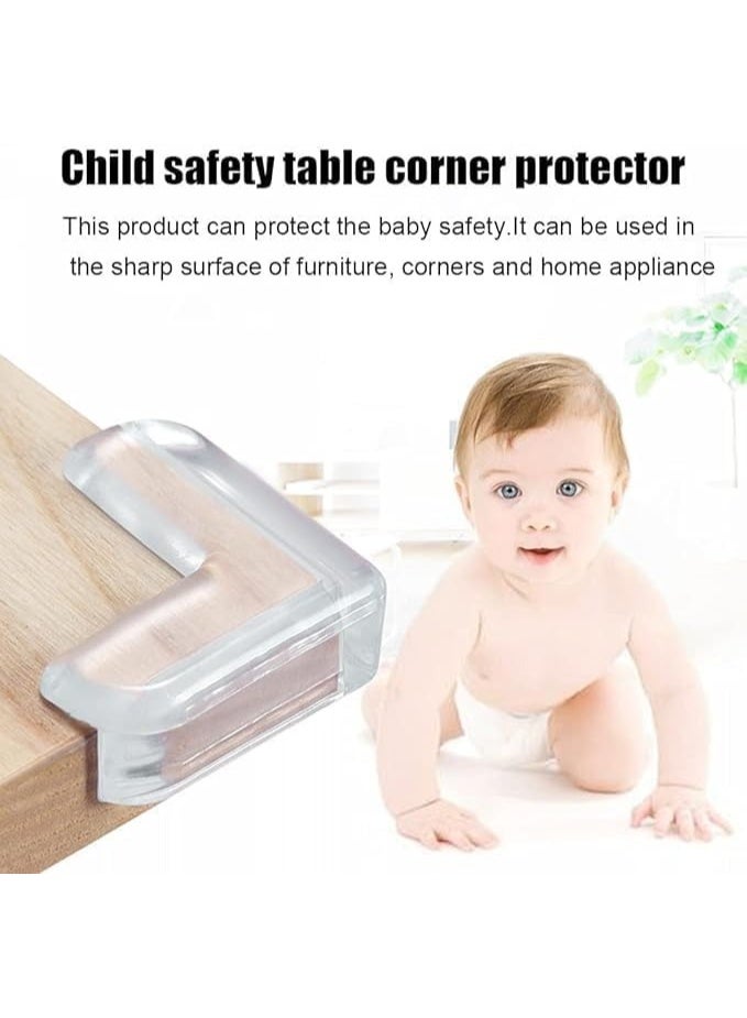 واقيات زوايا سيليكون شفافة لسلامة الأطفال - عبوة من 4 قطع على شكل حرف L، ذاتية اللصق ومقاومة للصدمات، مناسبة للطاولات والأدراج وحواف الأثاث. - Image 2